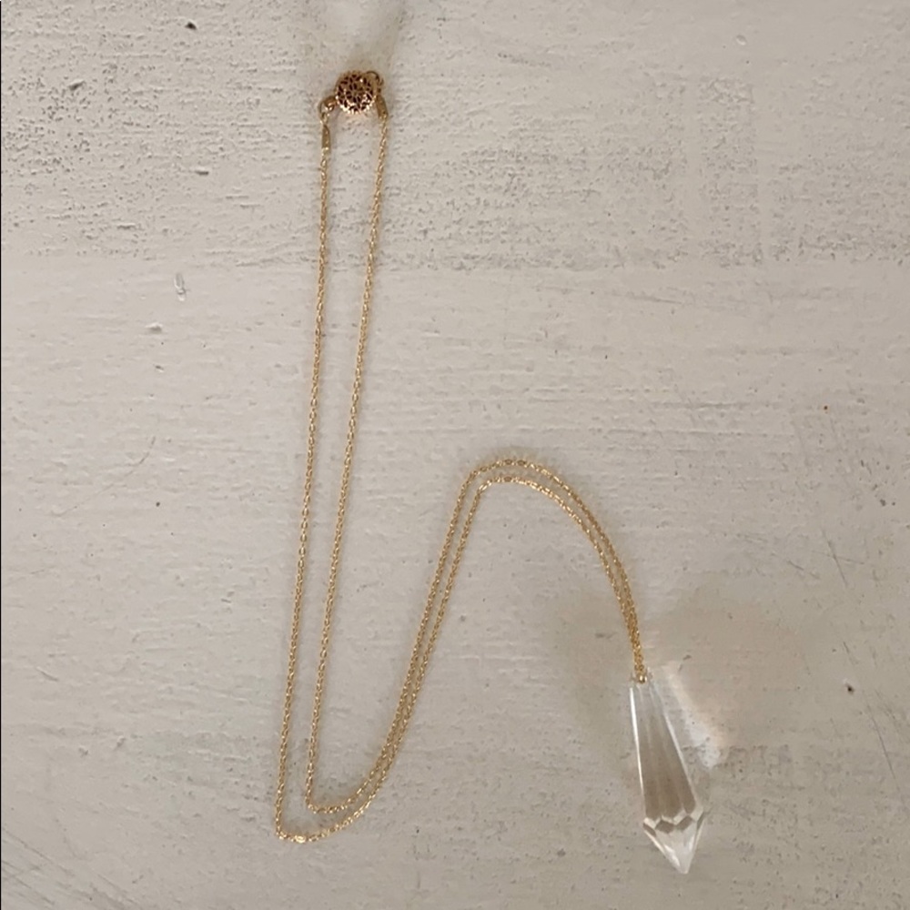 Delicate gold plated chain with acrylic crystal